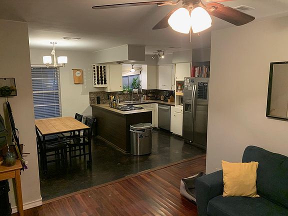 View of dining / kitchen from living.