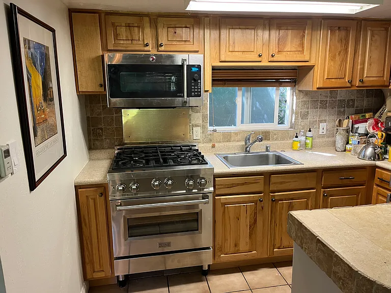 gas stove and convection microwave