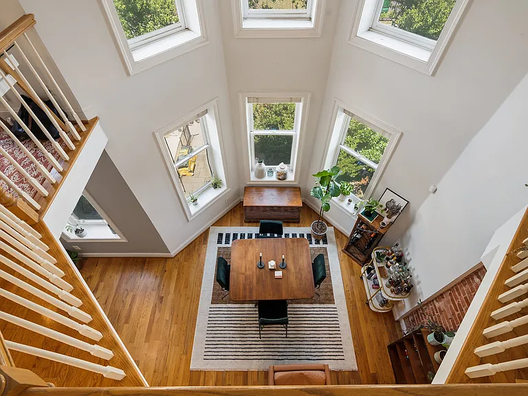 looking over from the loft down to the living space...20 feet+ open ceiling