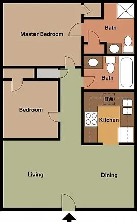 Lombard 2 Bedroom floor plan 2D Lombard 2 Bedroom floor plan 2D