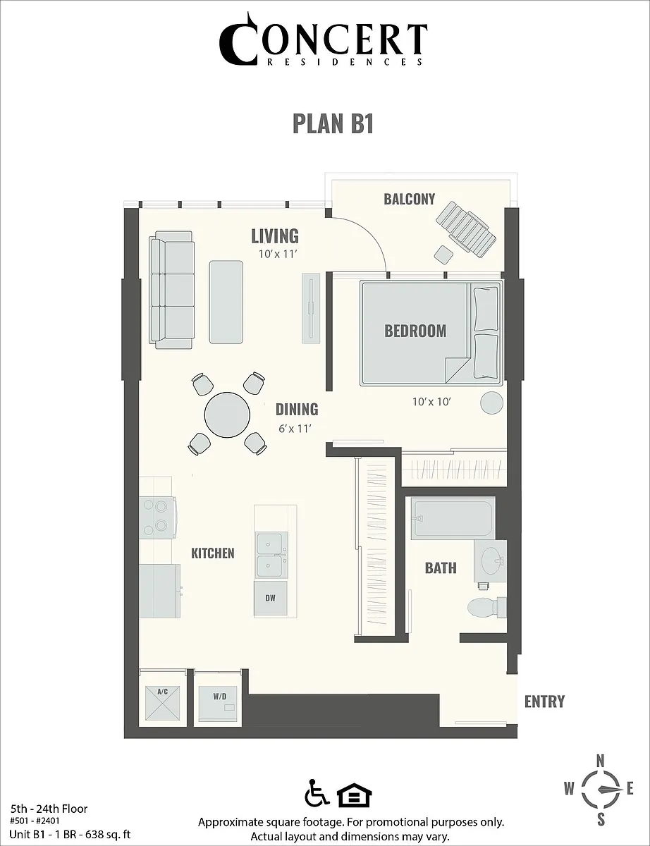 Floor plan Concert B1 1x1