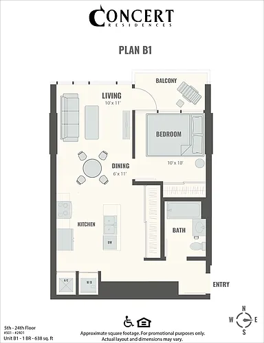 Floor plan Concert B1 1x1