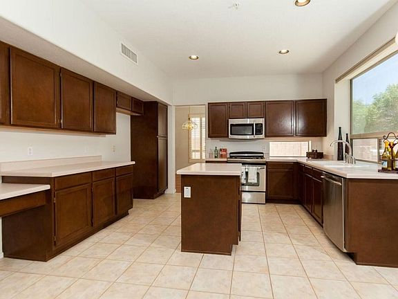 Kitchen Island and Desk Area