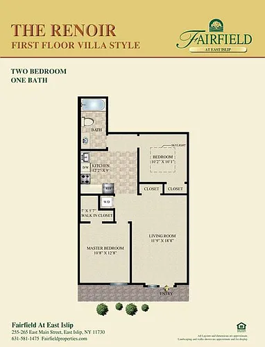 Floor plan THE RENOIR-Two Bedroom Villa Style