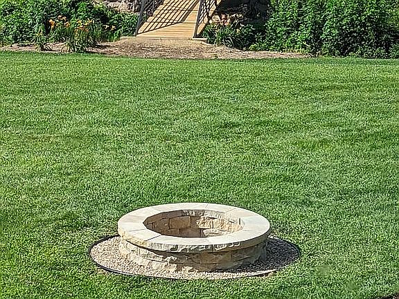 New fire pit & bridge planks