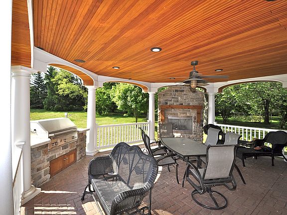 Covered Porch with Fireplace