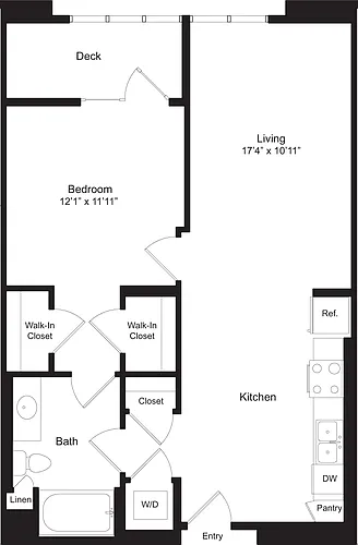 Floor plan One Bedroom F