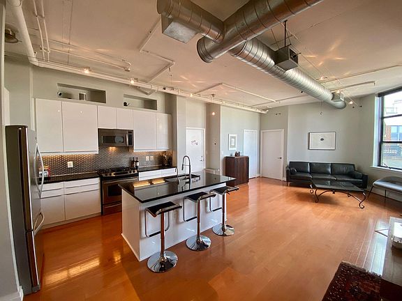 Renovated kitchen; open plan.