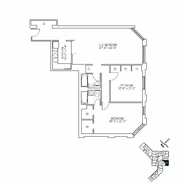 Floor plan ATLANTIC - 2 Bedrooms Two Bathroom