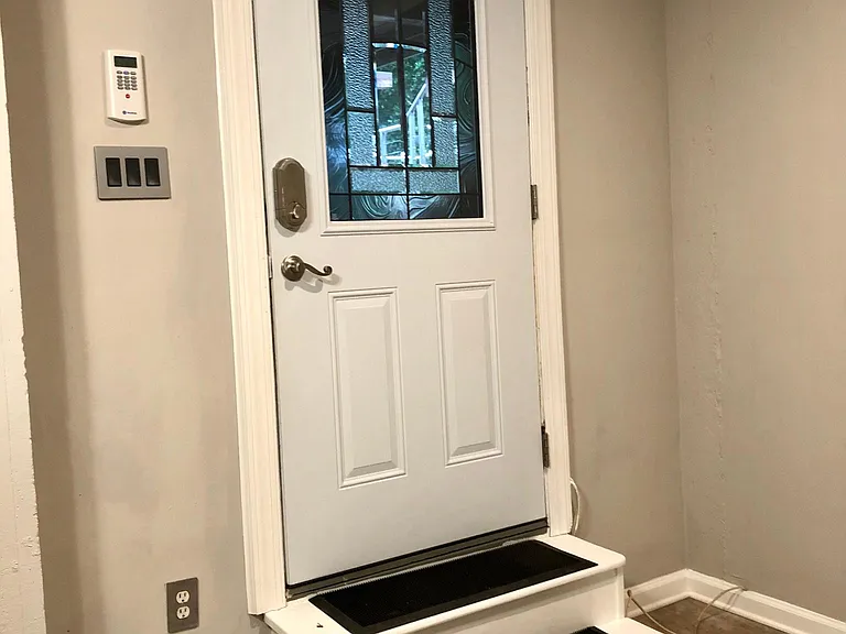 Private entrance with security system