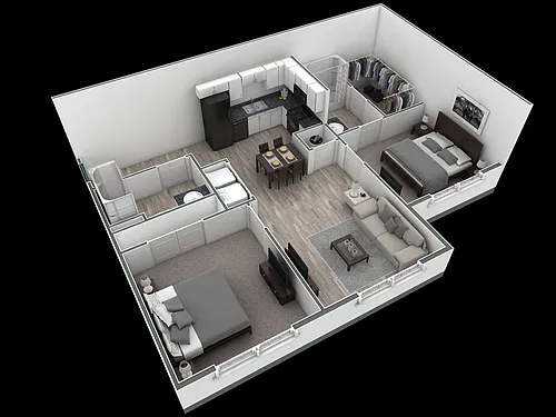Floor plan 2-2 BR Horizon Overlook