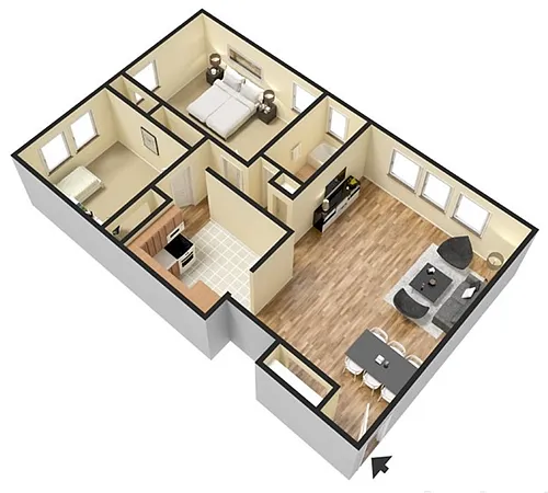 Floor plan 2 Bedroom - B Style