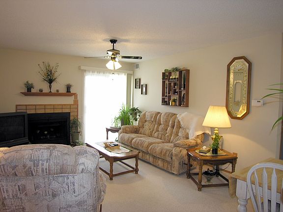 Living room with fireplace