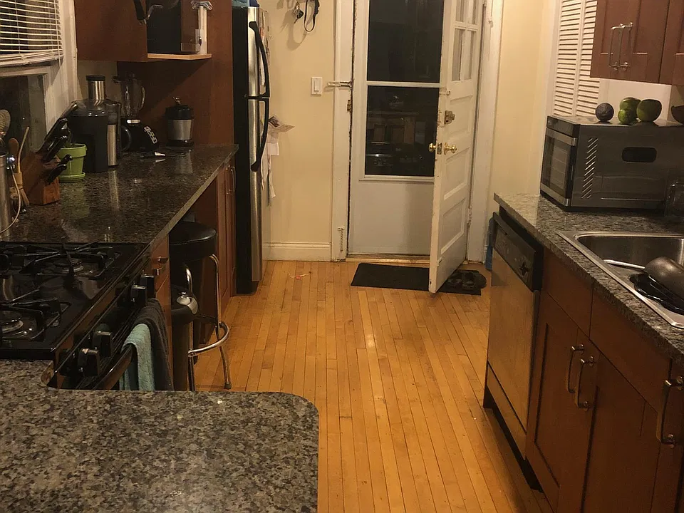 Kitchen opens to deck