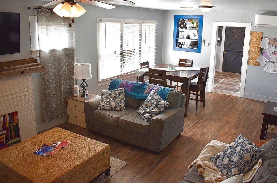 open living/dining area
