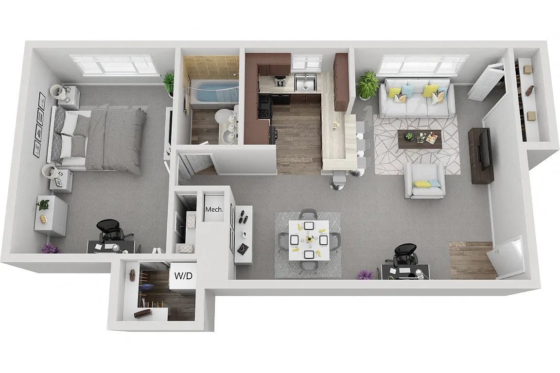 Floor plan 1 Bedroom 1 Bath Renovated