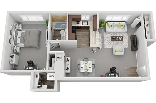 Floor plan 1 Bedroom 1 Bath Renovated