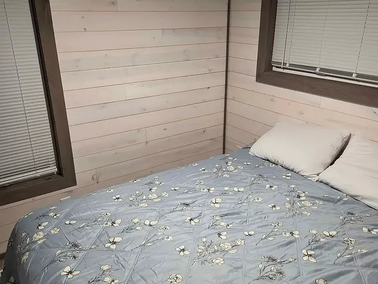 Queen size bed with closet for storage