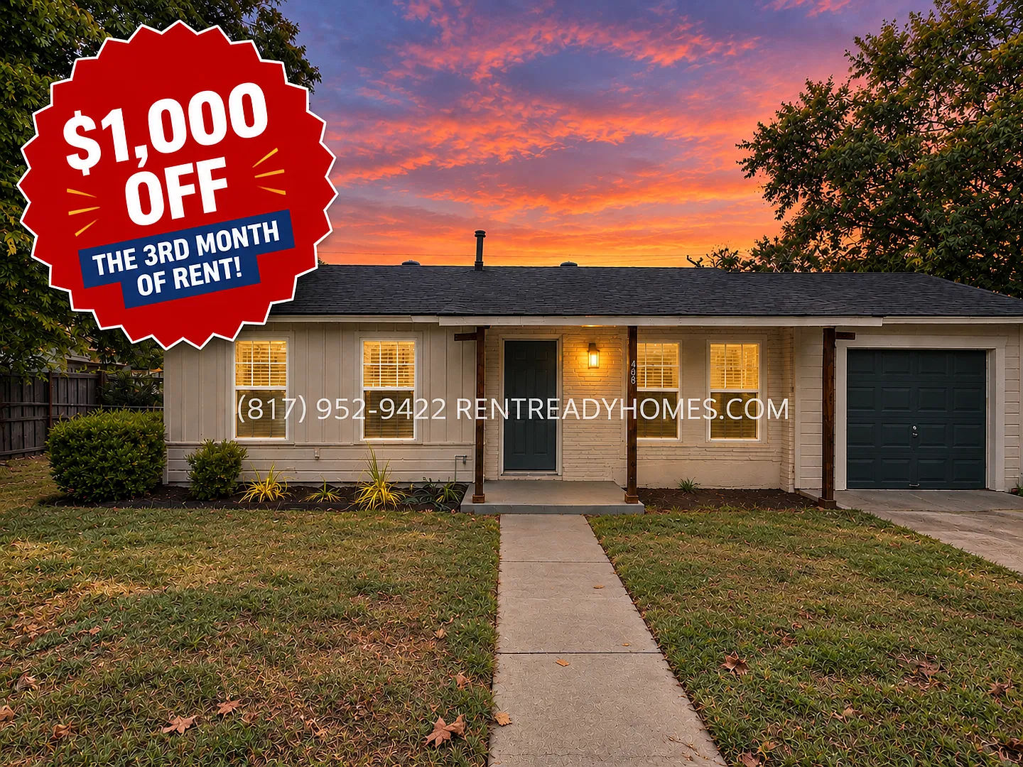 408 Lanola Ct - Pet Friendly 3 Bedroom Rental Home in Fort Worth, TX with Stainless Steel Applian... — Photo 1