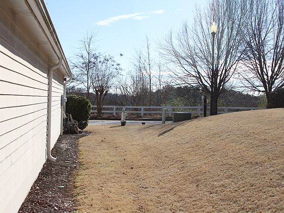 Grass area next to house