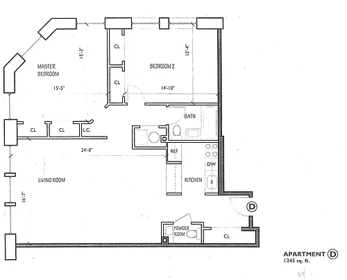 Floor plan Two Bedroom D Line