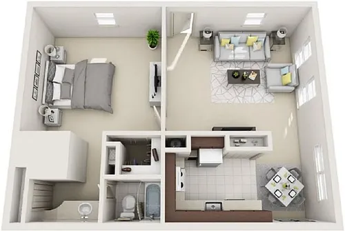 Floor plan 1 BR - 1 BTH