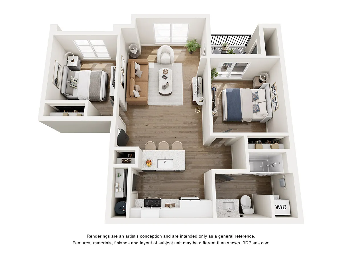 Floor plan Two-Bedroom 2D