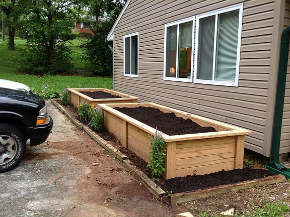 East side with planters