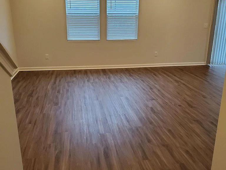 Family room with luxury vinyl tile
