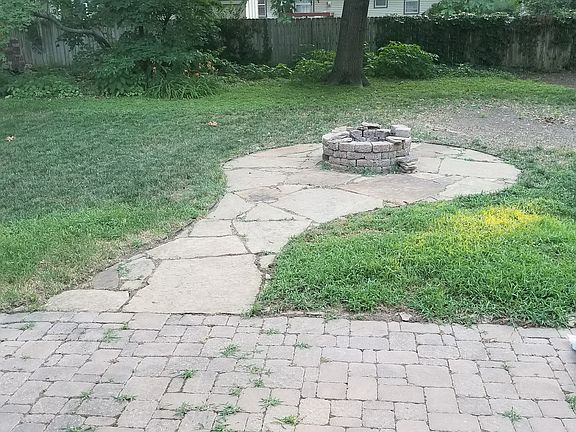 Large patio with fire pit