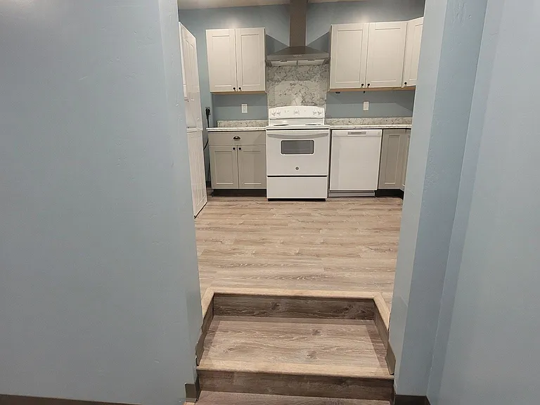 View into kitchen
