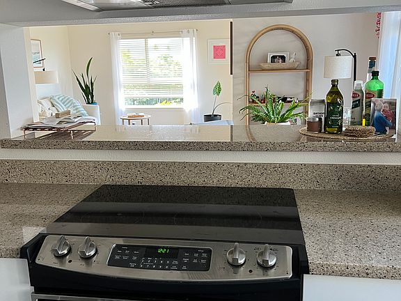 Passthrough counter from kitchen to dining area