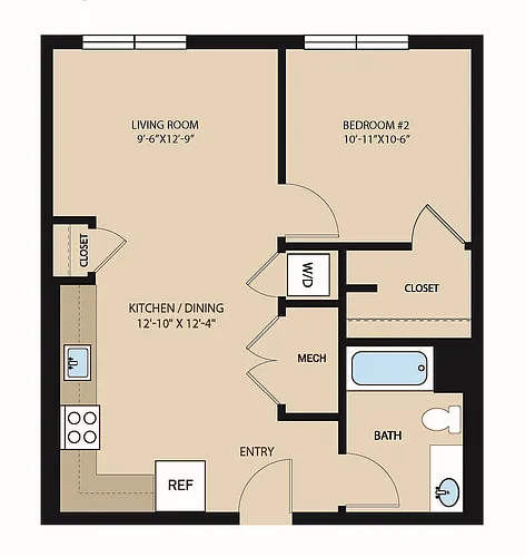 Floor plan 1 Bedroom