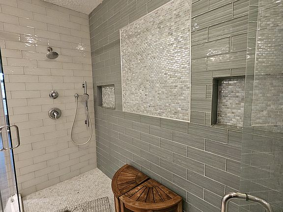 Large Master Bath Shower with Designer Tilewoork