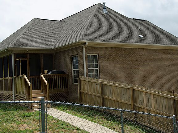 Rear side view of home