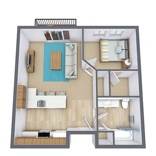 Floor plan One Bedroom 11A