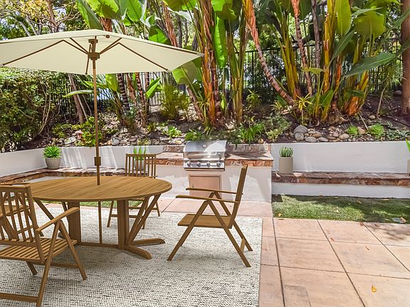 Backyard with gas BBQ