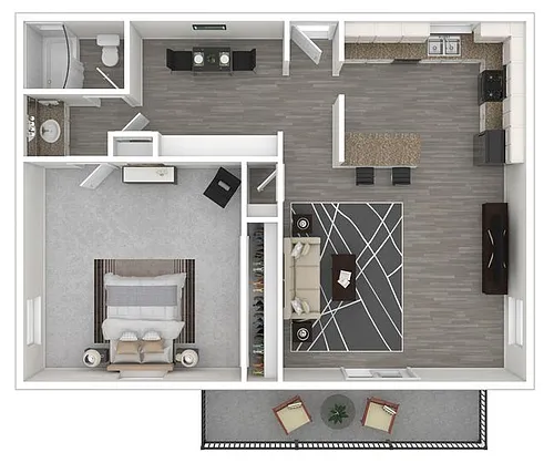 Floor plan 1 Bed Apartment Home