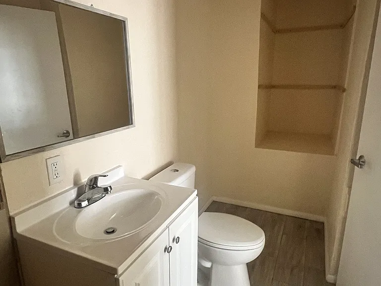 Bathroom with storage area