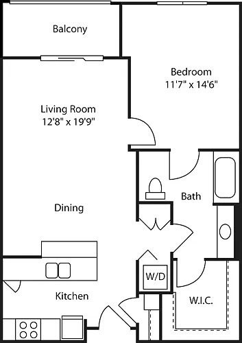 Floor plan One Bedroom 794