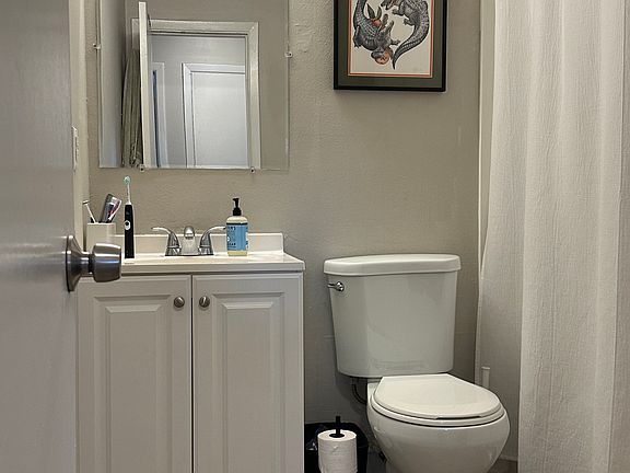 Bathroom with new vanity and tub