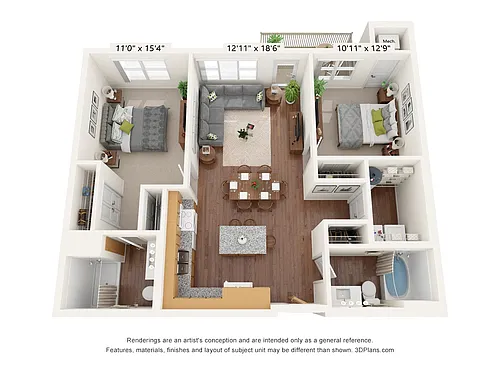 Floor plan Two Bedroom C