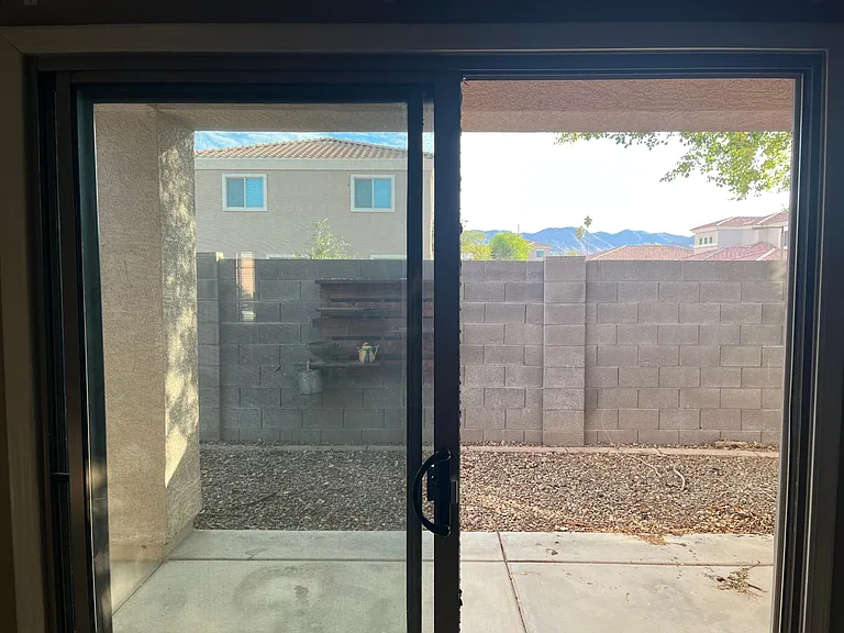 Back slider to the patio from the family/living area