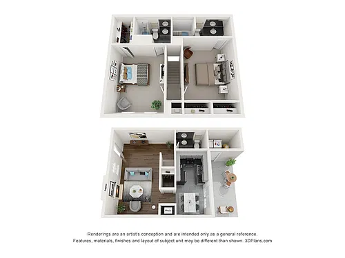 Floor plan 2 Bedroom 2.5 Bath