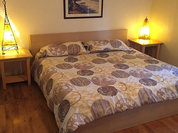 Spacious bedroom easily fits a king sized bed