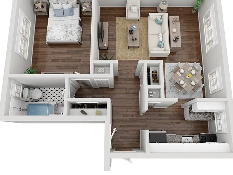 One bedroom - 694 square feet One bedroom - 694 square feet
