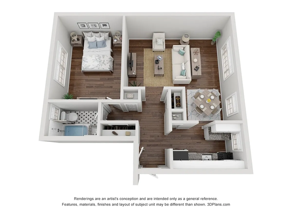 Floor plan 1-Bedroom 1-Bathroom | 694 sqft
