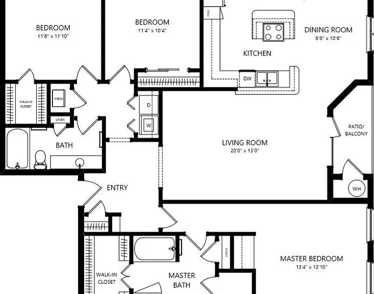 C1 floor plan Residences at The Triangle