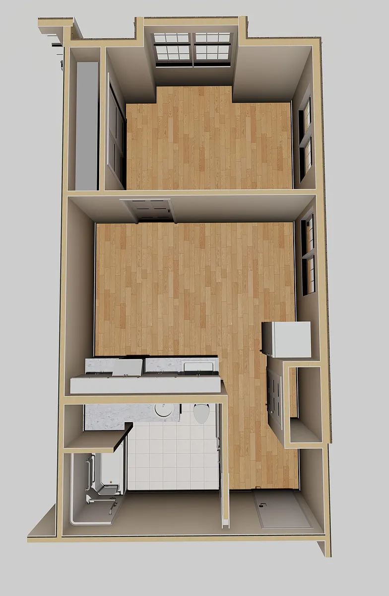 Floor plan Unfurnished 1 Bedroom A