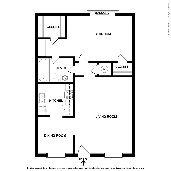 Floor plan 1x1 635 sqft